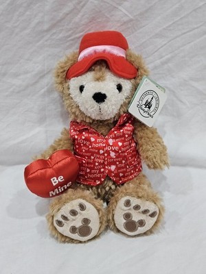Disney Parks Duffy Bear Valentine s Day Plush  Be Mine  Heart 11  NWT
