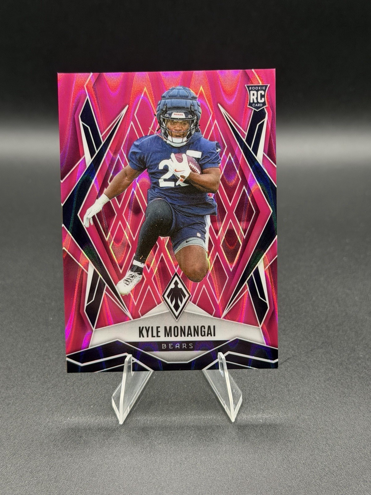 2025 Panini Phoenix Football Kyle Monangai #249 Pink Seismic /75 (RC)
