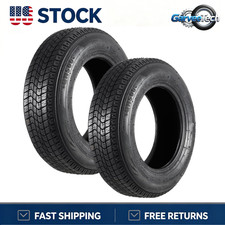 2 Pack St20575d14 Trailer Tires 6 Ply 205 75 14 Heavy Duty Replacement Tyres