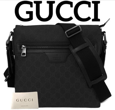 Sac bandoulière motif GUCCI GG noir bandoulière vintage authentique carte... - Photo 1/4