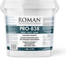 PRO-838 Heavy Duty Clear Wallpaper Adhesive, for Commercial 1 Gallon, 