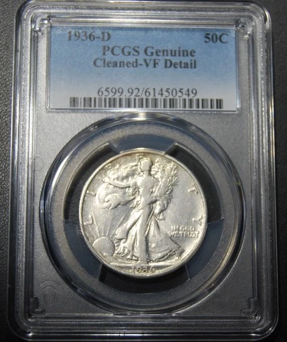 1936 d Walking Liberty Half Dollar - PCGS VF Details