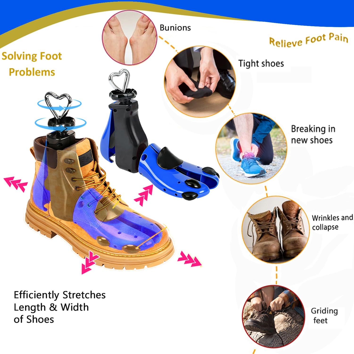 2PCS Shoe Stretcher Men Women Boot Stretcher for Shoe Expander Adjustable Len... image 2