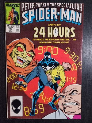 PETER PARKER THE SPECTACULAR SPIDER-MAN #130 MARVEL 1987 HOB GOBLIN KINGPIN FN+