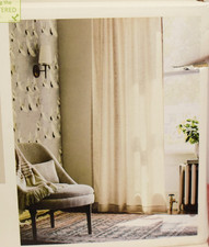 Threshold 54x95" Light Filtering Linen Rod Pocket Curtain Panel Natural 0680324