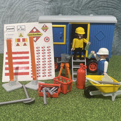 Vintage Playmobil 3760 Trailer Construction Workers Tools 1992 MINT w/ Stickers! - Picture 2 of 19