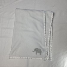 Carter's Baby Blanket White with gray elephant