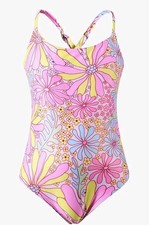 Angel Season Floral Swimsuit Size 13-14Years Crisscross Back One Piece Suit Kids