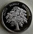 Silver - 1/10 oz .999 Faith Family Freedom Round. May Have Toning
