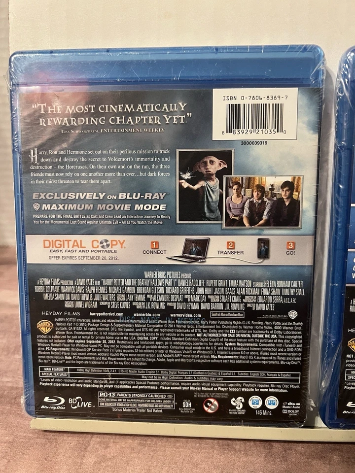 Harry Potter and the Deathly Hallows Part 1&2 Sealed Blu-ray /DVD - Image 4 of 4