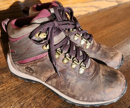 Timberland Norwood Mid Waterproof Hiking Boots Women Brown Leather Size 7