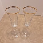 Mikasa Jamestown Wine Glass Gold Rim 9 1/8" Tall Set of 2 Austria Bell Shape — photo 2