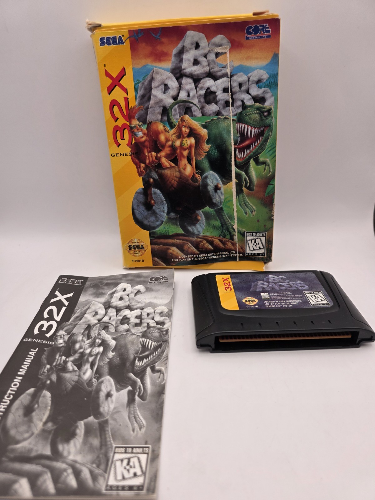 BC Racers (Sega 32X, 1995) Complete CIB - Tested - Authentic 