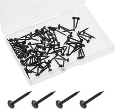 100 PCS Upholstery Nails Tacks Black Round Head Thumb Metal Long