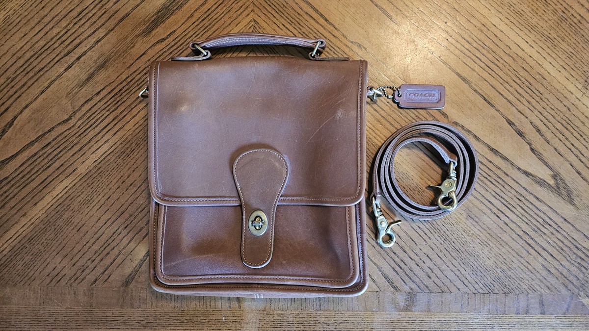 Vintage 1980's Coach Station Bag Top Handle + Crossbody 5130 Tan