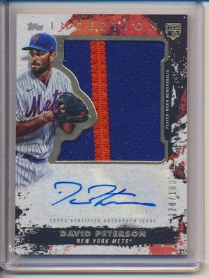 2021 TOPPS INCEPTION DAVID PETERSON AUTO JUMBO PATCH RC 028/100 AIP-DP