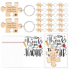 Remuuly Teacher Appreciation Gifts Bulk Wooden Keychains with Thank You Cards...
