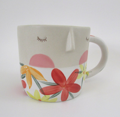 ANTHROPOLOGIE Fotini Tikkou Visage 3D Face Spring  Floral Coffee /Tea  Mug