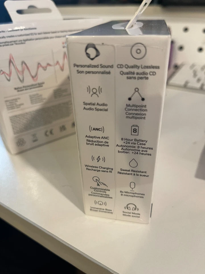 Auriculares inalámbricos Denon PerL Pro True adaptables cancelación activa de ruido negros NUEVO Foto 4 de 4