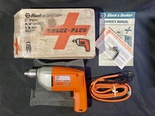 Taladro con cable vintage Black & Decker 3/8" 1/3 HP 1200 RPM #7130 ¡Completo nuevo!
