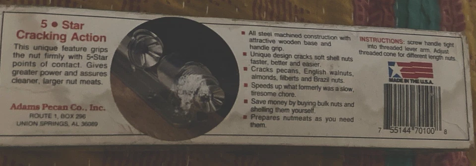 Nutcracker – ADAMS Made in the USA 5 Star cracking action ADAMS Pecan Company - Image 4 of 4