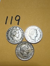 1919 & 1938 & 1944 Switzerland 5 Rappen - KM 26 - World Coins