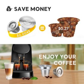 4 in 1 Reusable Stainless Steel Coffee Capsules Compatible with L'OR B Arista LM