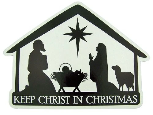 CB Keep Christ in Christmas Nativity Stable 8-inch Auto Magnet Decoration