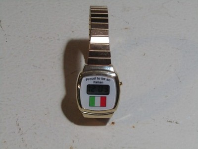 GENERIC Proud to be an Italian Digital Watch Goldtone Stainless Steel China