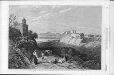 1864 FINE ART Antique Print - City Chiusi Etruria Thomas Miles Richardson (337)