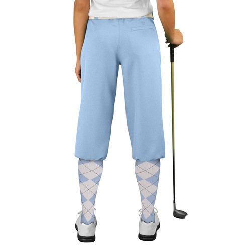 Golf Knickers Light Blue Microfiber (Plus Fours) for Ladies, Sizes 0-20 - Foto 2 di 9