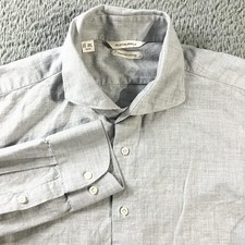 Suitsupply Shirt Mens 17 17.5 Gray Egyptian Cotton Slim Fit Dress Long Sleeve