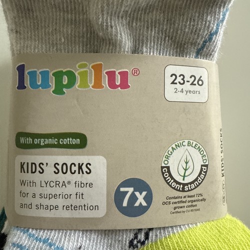Lupilu Kids 7 Pack Socks Size 2-4 Years/ 7 Pairs - Picture 3 of 3