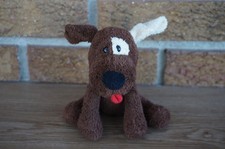 RUSS Luv Pets Plush Bean Bag Beanie Snaps Patch Puppy Dog 5" Stuffed Plush Brown