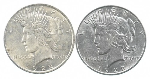 1922 & 1922 Peace Silver Dollar $1 Bullion Collection Lot *170