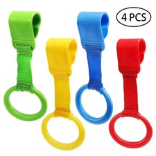 4PCS Baby Crib Pull Rings Standing Training Handles Playpen Pull Up Rings