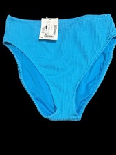 Bleu Rod Beattie Malibu Blue 90's Hi Waist Textured Bikini Bottom Size 10