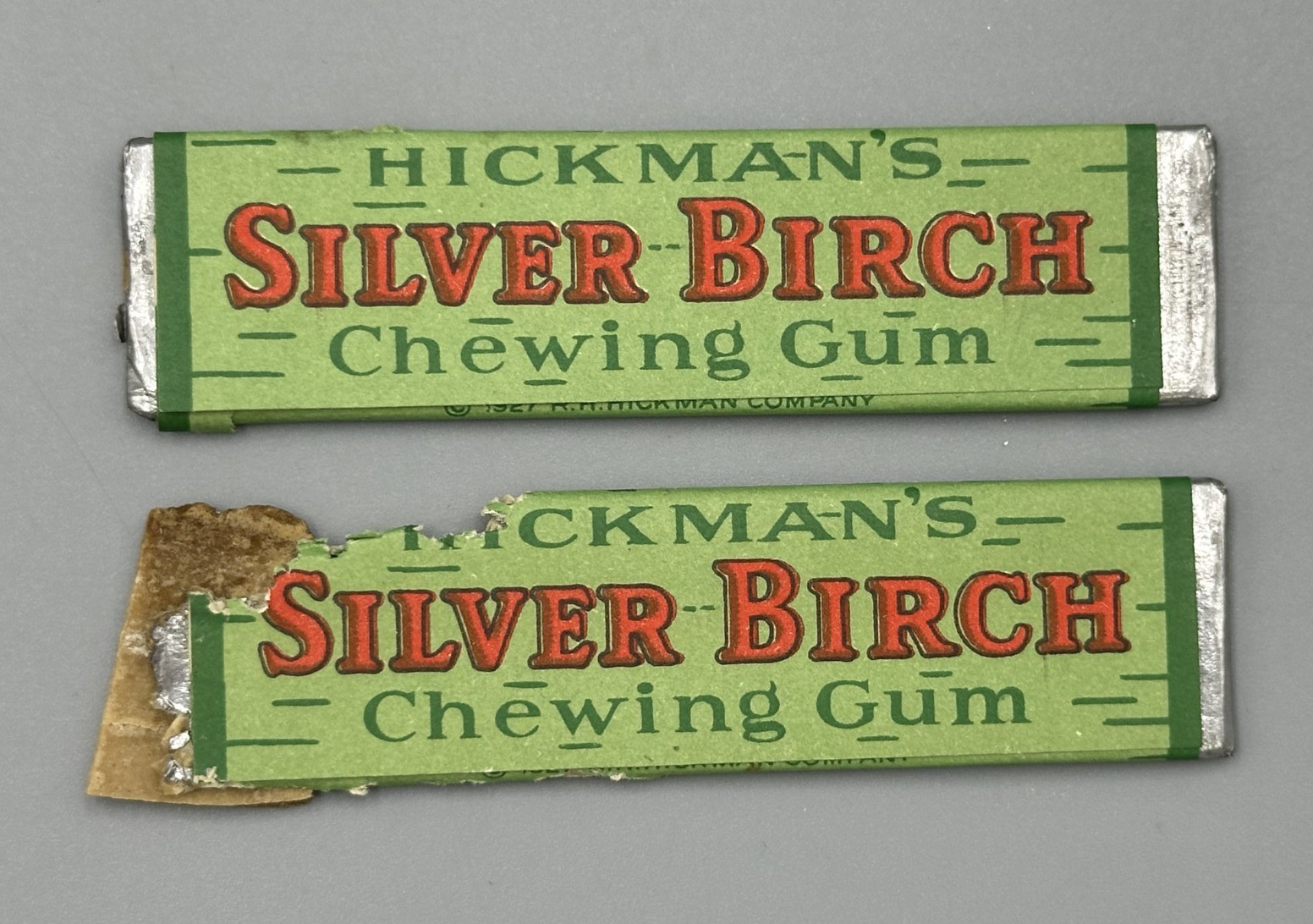 1927 Hickman's Stick SILVER BIRCH CHEWING GUM Vintage Advertising Wrapper