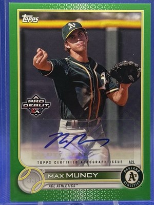 2022 Topps Pro Debut Muncy Green Error Auto 81/99 #PD-41 Athletics