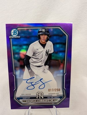 2026 Bowman Chrome George Lombard Jr. #CPA-GL True Purple Auto /250 NY Yankees