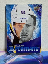 2025-26 Upper Deck Series 1 Hockey DYLAN HOLLOWAY #P-5 UD PORTRAITS SPECKLE SP