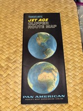 Vintage Pan Am Pan American Transatlantic Clipper Route Map