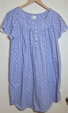 Aria Collection Floral Nightgown L Purple Button Front Lace Trim Sleepwear
