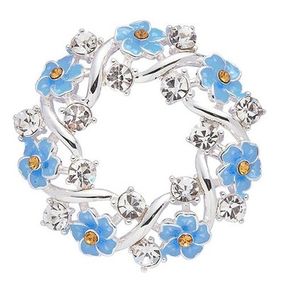 Equilibrium Vergissmeinnicht elegante versilberte Kreis Brosche 359433