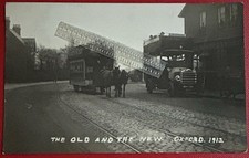OXFORD, OLD HORSE DRAWN TRAM & NEW DAIMLER MOTOR BUS 1913 , OXFORDSHIRE RP