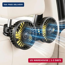 SINGRAO Car Backseat Fan for Kids, Baby, Dogs, Dual Head USB Car seat Fan, 360