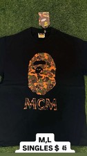 A Bathing Ape BAPE Black MCM Camo Ape Head Lo...