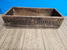 Vintage THE BONANZA COBBLER Boot & Shoe Repair Wooden Box GREAT DECOR ITEM!!!