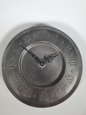 Wanduhr im Vintage Stil Zinnoptik - römische Ziffern - 21,5 cm zum Reparieren 