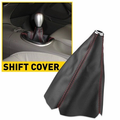 Shift Knob Shifter Boot Cover Black PVC Leather MT AT Sport Car Accessories EAW